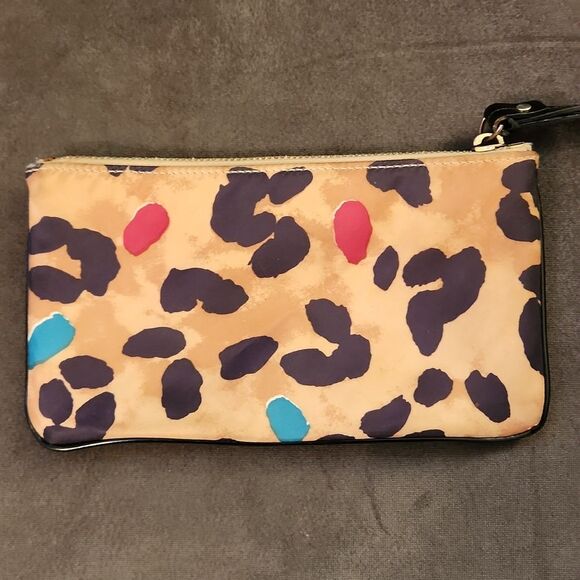 Kate Spade Bag Purse Wristlet Clutch Multicolor Leopard Print Wristlet - Picture 3 of 13